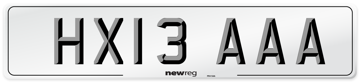 HX13 AAA Number Plate from New Reg